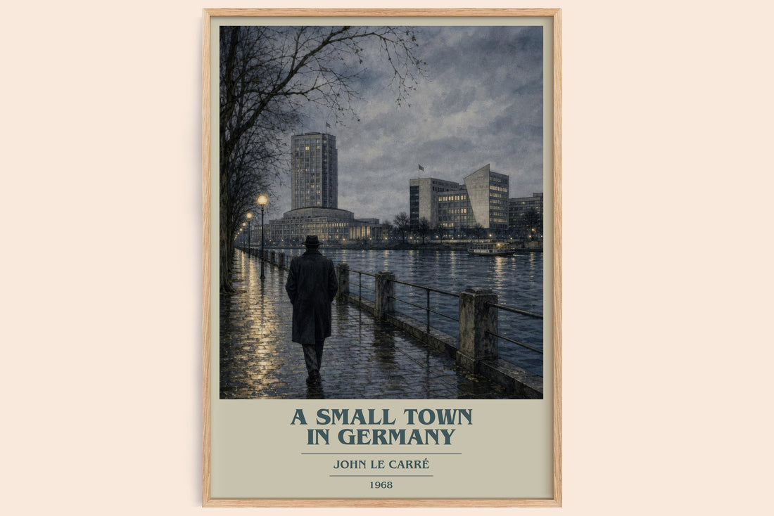 A Small Town in Germany book cover book poster by John le Carré – framed literary art print