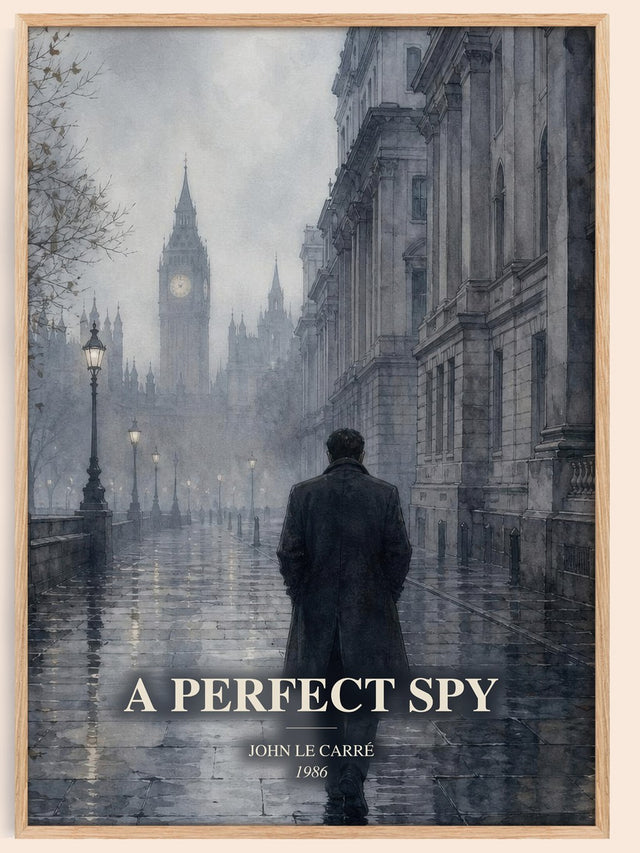 A Perfect Spy Book Watercolour Illustration by John le Carré