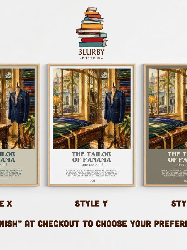 The Tailor of Panama bookish print in frame leaning in hallway – thriller wall art