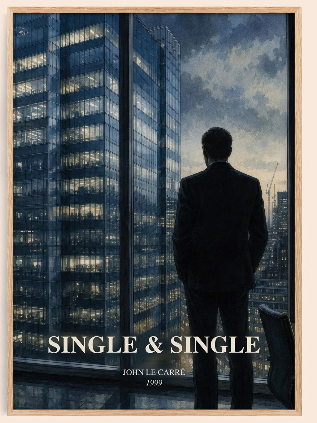Single & Single watercolour book poster by John le Carré – framed literary art print