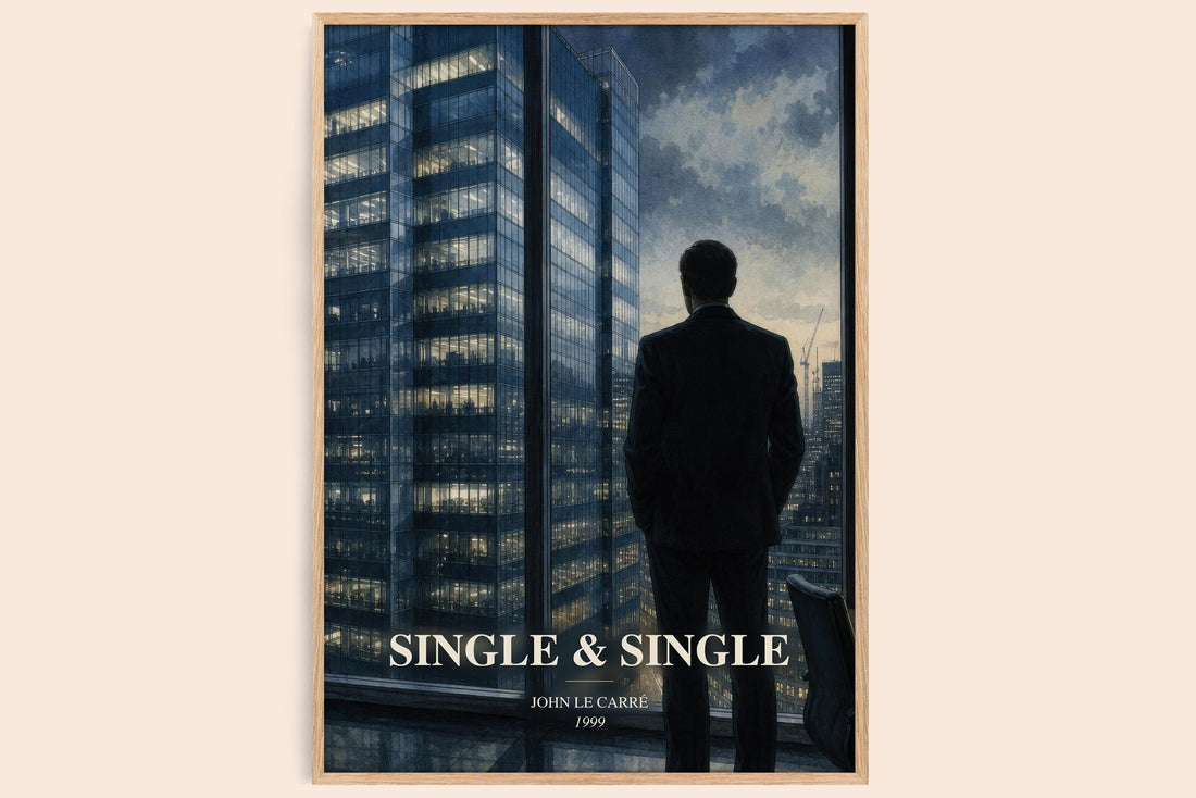 Single & Single watercolour book poster by John le Carré – framed literary art print