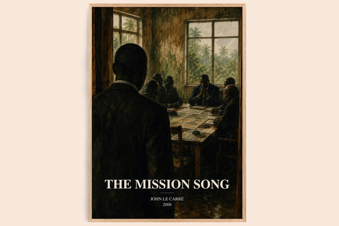 The Mission Song watercolour book poster by John le Carré – framed literary art print