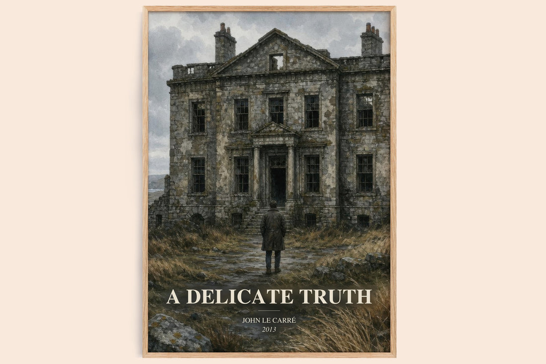 A Delicate Truth watercolour book poster by John le Carré – framed literary art print