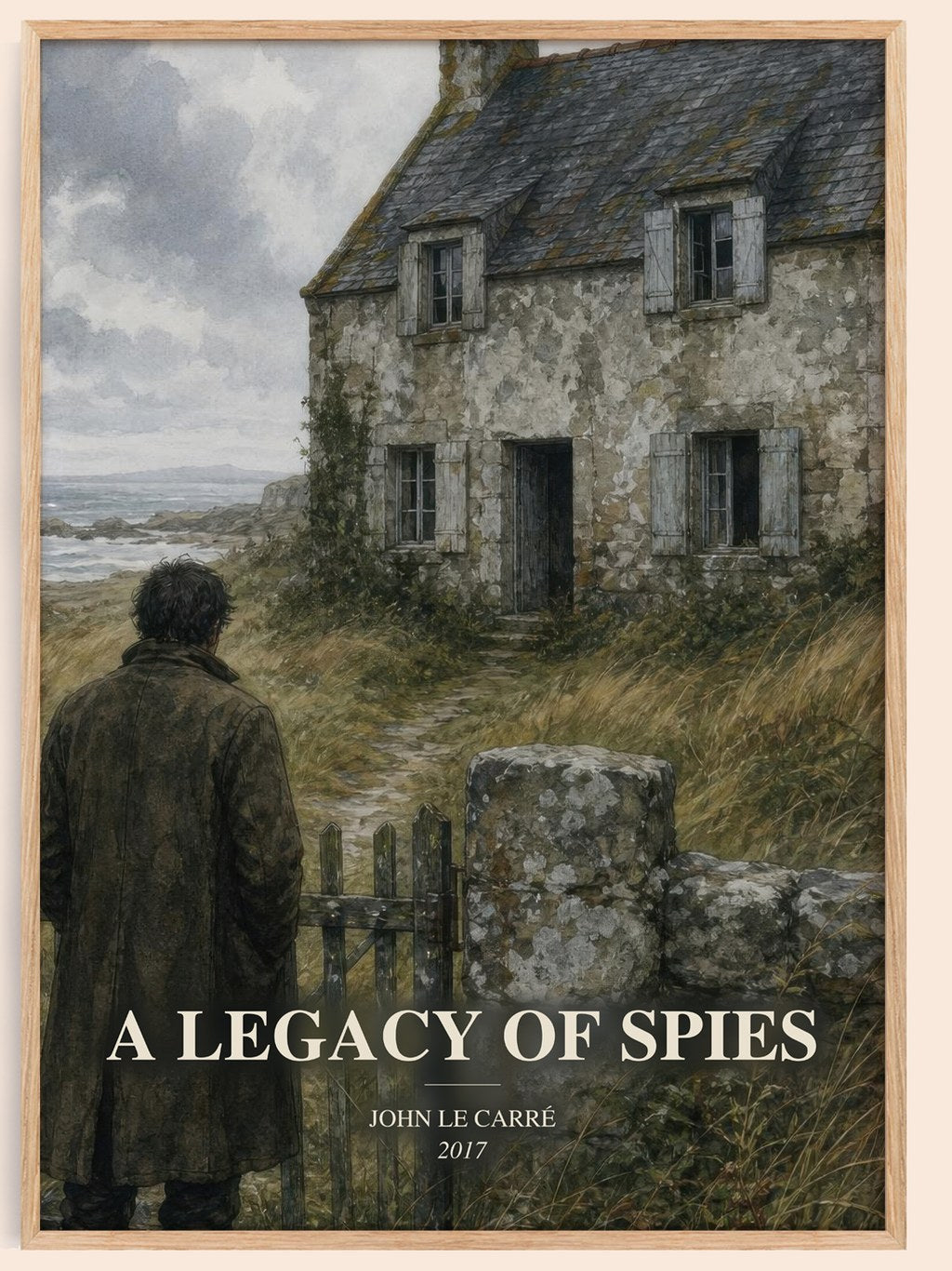 A Legacy of Spies watercolour book poster by John le Carré – framed literary art print