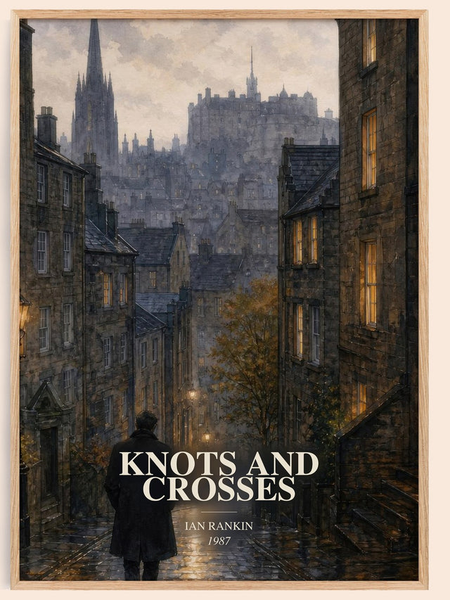 Knots and Crosses Book Watercolour Illustration by Ian Rankin