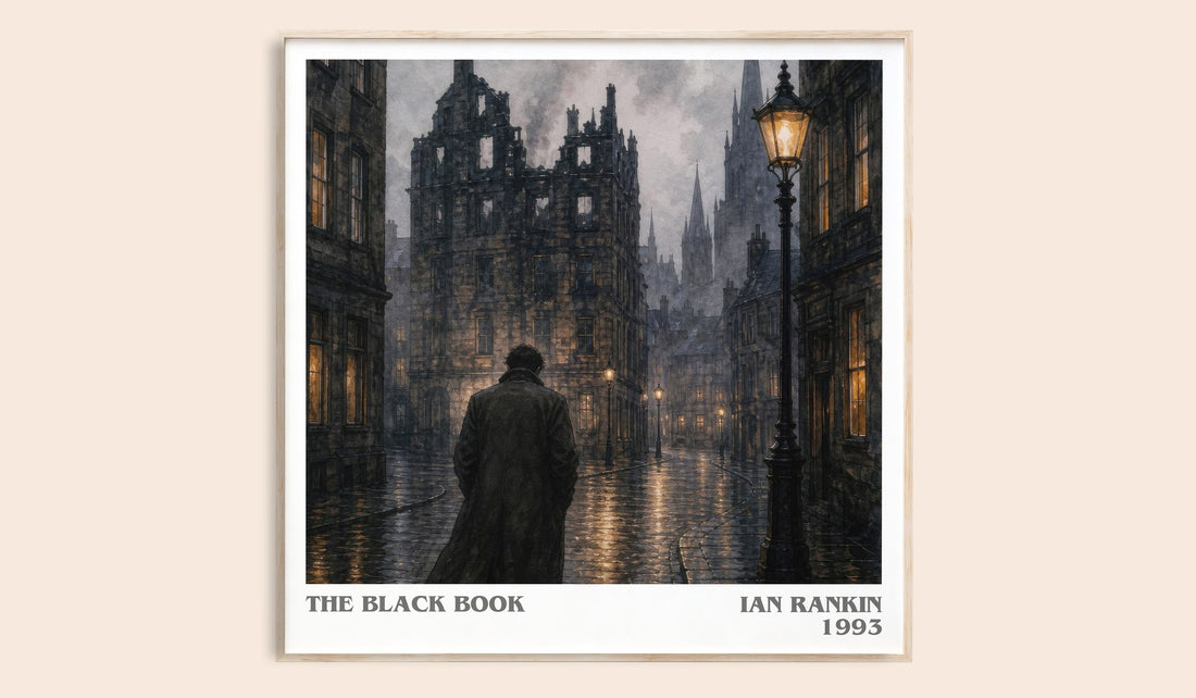 The Black Book literary book poster by Ian Rankin – framed literary art print