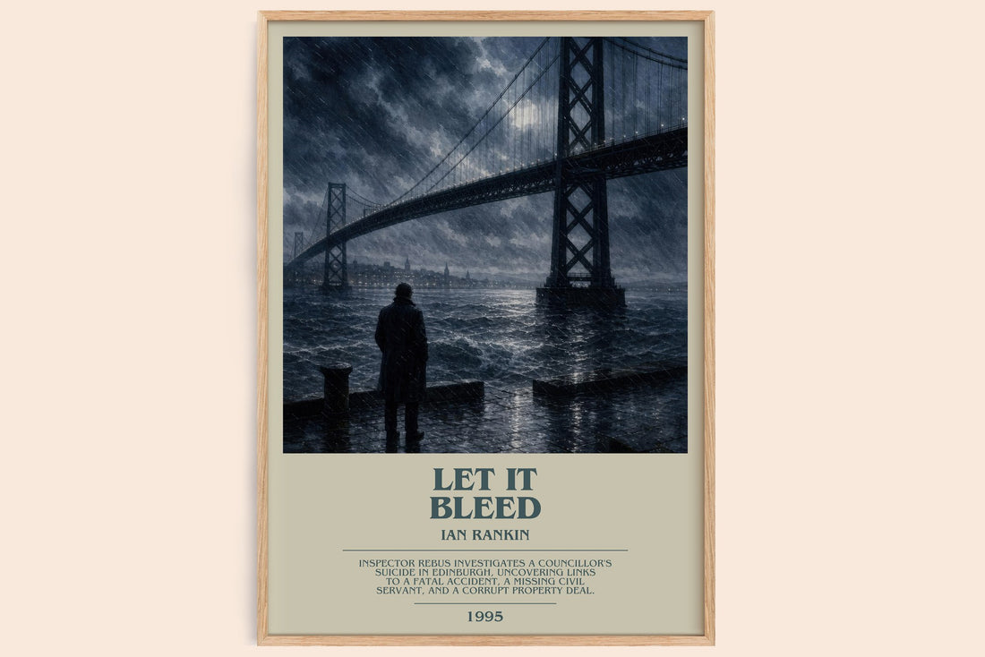 Let It Bleed bookish book poster by Ian Rankin – framed literary art print