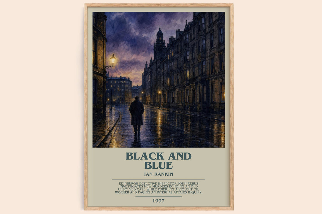 Black and Blue bookish book poster by Ian Rankin – framed literary art print