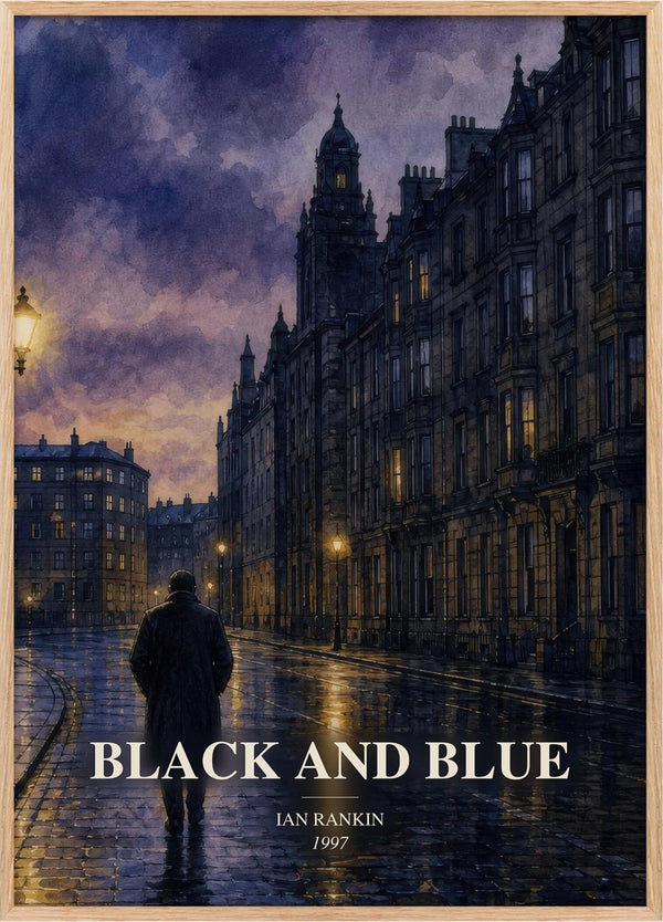 Black and Blue Book Watercolour Illustration by Ian Rankin