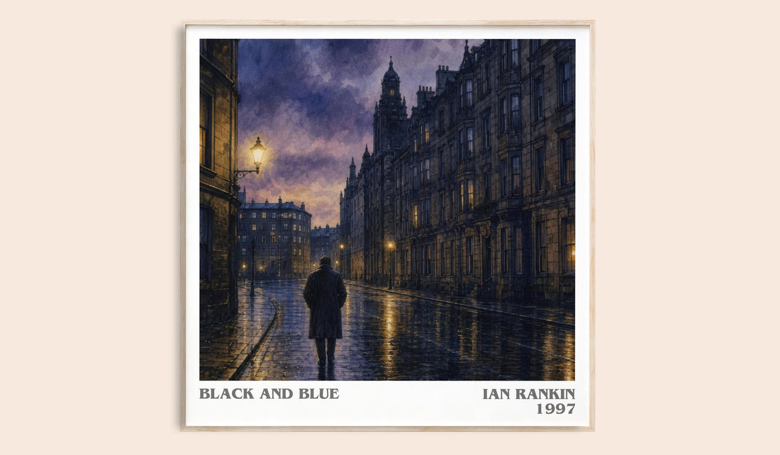 Black and Blue literary book poster by Ian Rankin – framed literary art print