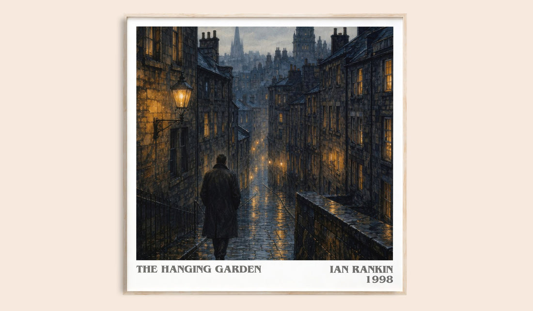 The Hanging Garden literary book poster by Ian Rankin – framed literary art print