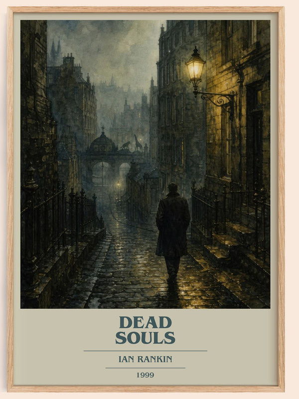 Dead Souls book cover book poster by Ian Rankin – framed literary art print