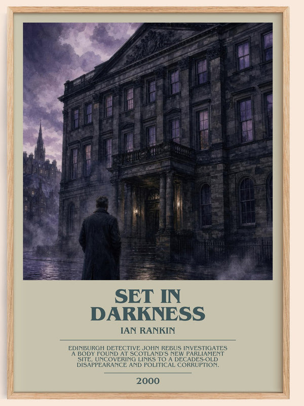 Set in Darkness bookish book poster by Ian Rankin – framed literary art print