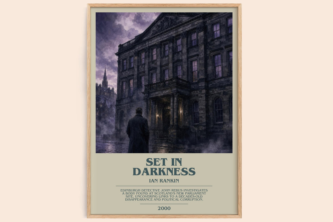 Set in Darkness bookish book poster by Ian Rankin – framed literary art print