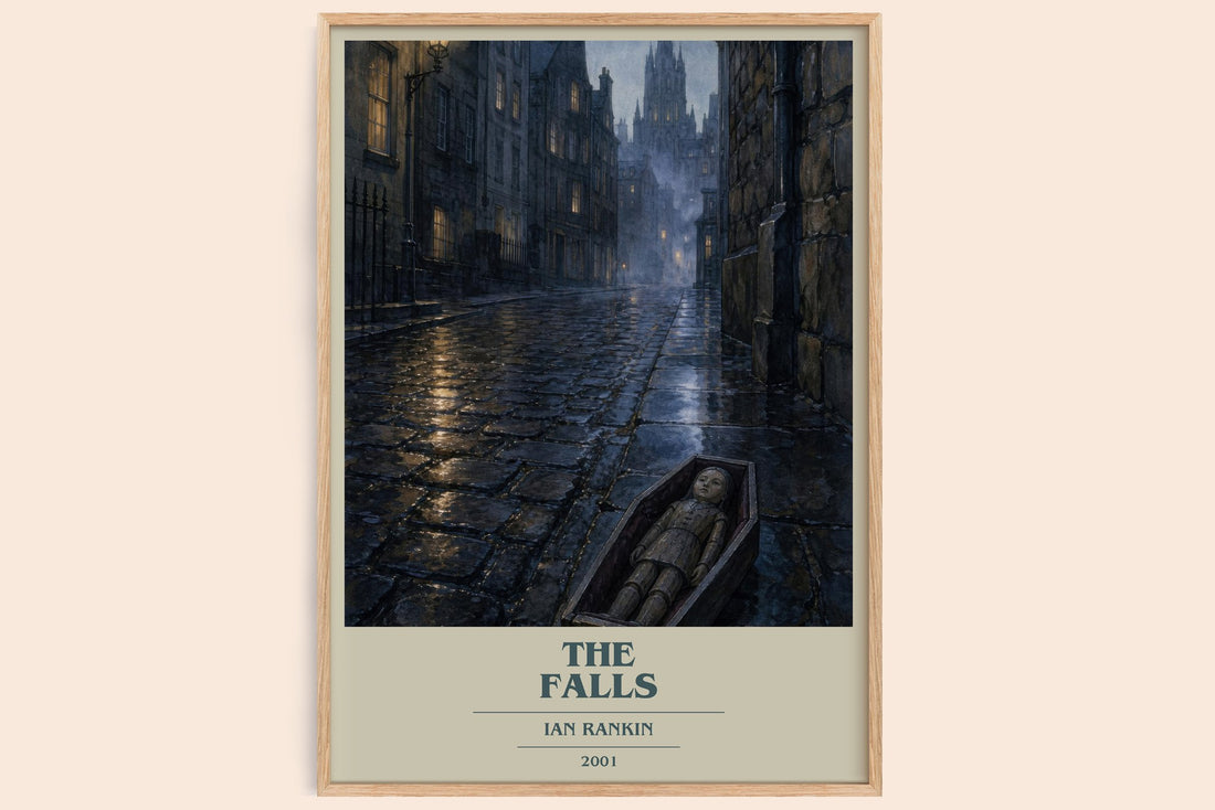 The Falls book cover book poster by Ian Rankin – framed literary art print