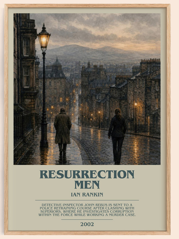 Resurrection Men bookish book poster by Ian Rankin – framed literary art print