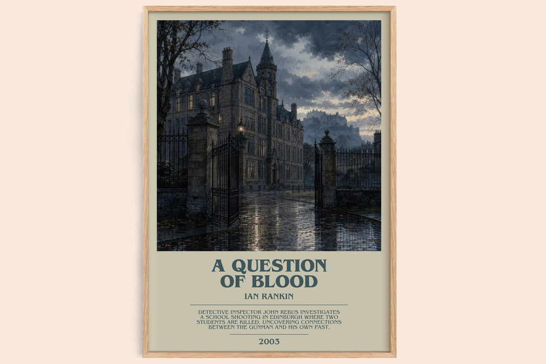 A Question of Blood bookish book poster by Ian Rankin – framed literary art print