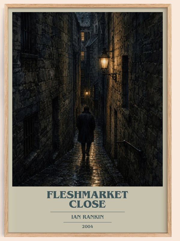 Fleshmarket Close book cover book poster by Ian Rankin – framed literary art print