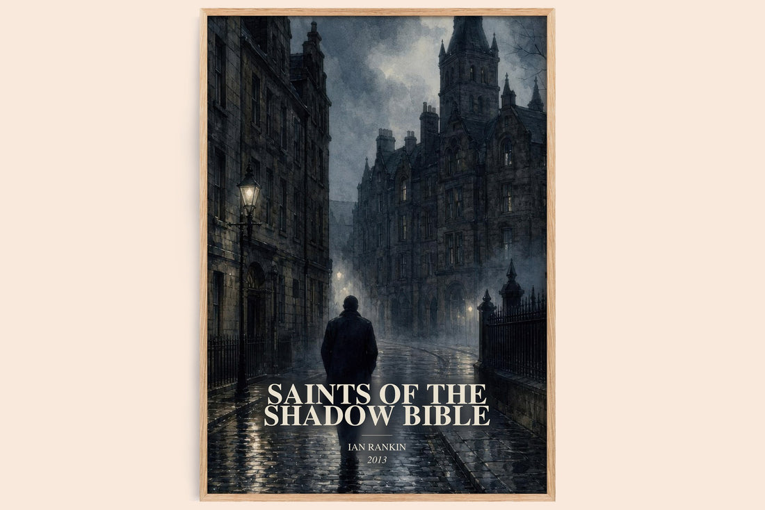 Saints of the Shadow Bible watercolour book poster by Ian Rankin – framed literary art print