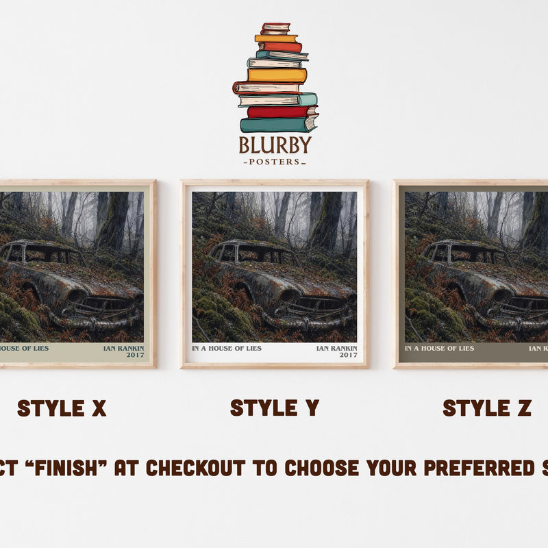In a House of Lies literary print in frame leaning in hallway – crime wall art