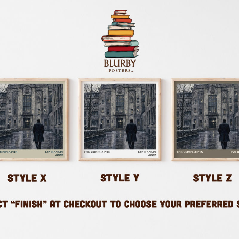 The Complaints literary print in frame leaning in hallway – crime wall art