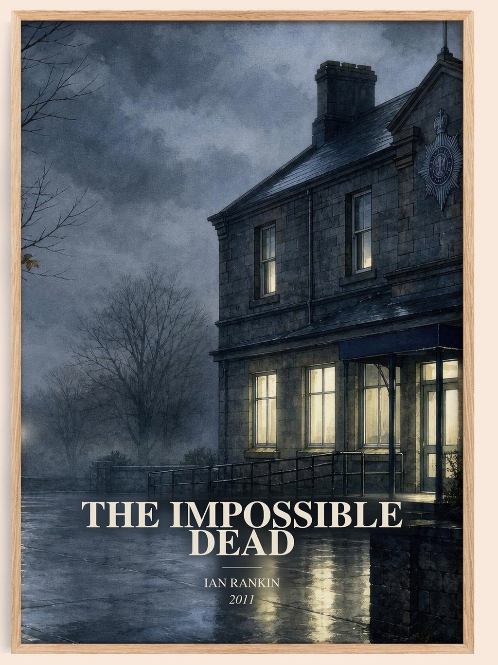 The Impossible Dead watercolour book poster by Ian Rankin – framed literary art print