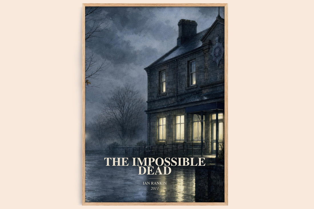 The Impossible Dead watercolour book poster by Ian Rankin – framed literary art print