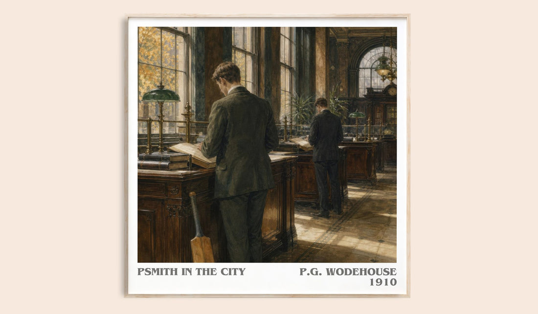 Psmith in the City literary book poster by P.G. Wodehouse – framed literary art print