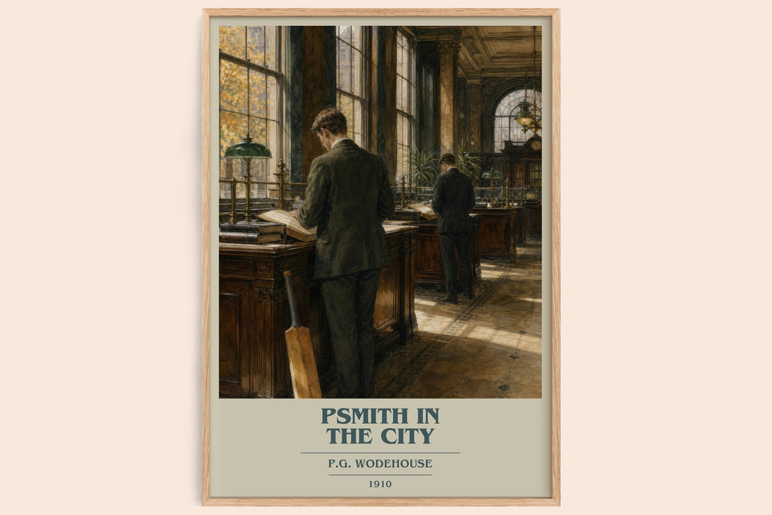 Psmith in the City book cover book poster by P.G. Wodehouse – framed literary art print