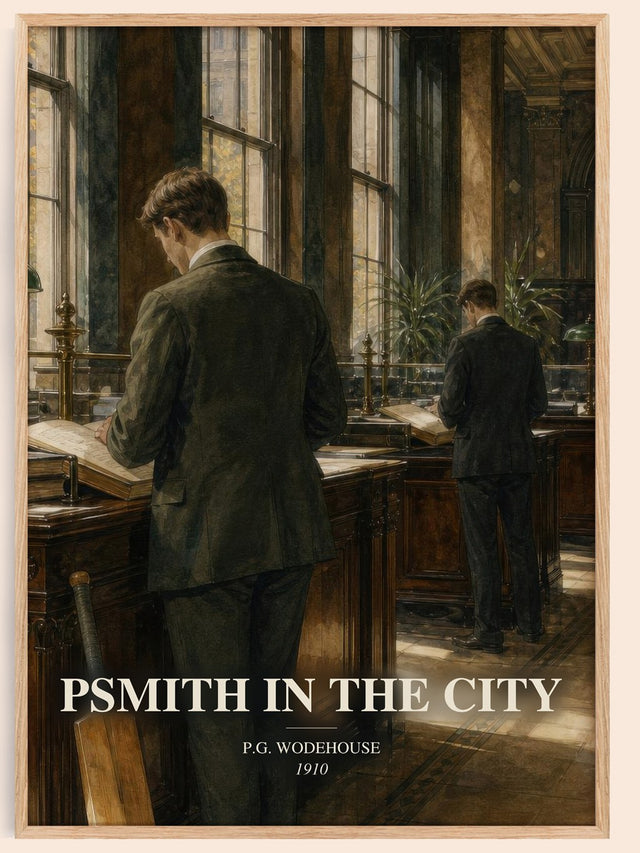 Psmith in the City Book Watercolour Illustration by P.G. Wodehouse