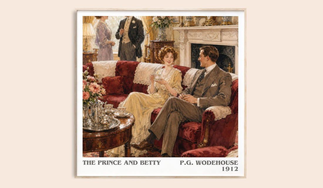 The Prince and Betty literary book poster by P.G. Wodehouse – framed literary art print
