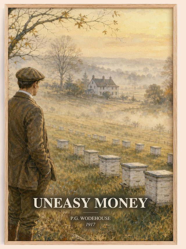 Uneasy Money Book Watercolour Illustration by P.G. Wodehouse