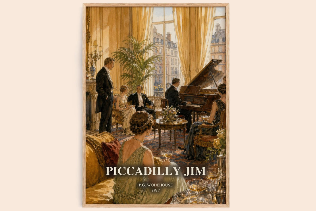 Piccadilly Jim watercolour book poster by P.G. Wodehouse – framed literary art print