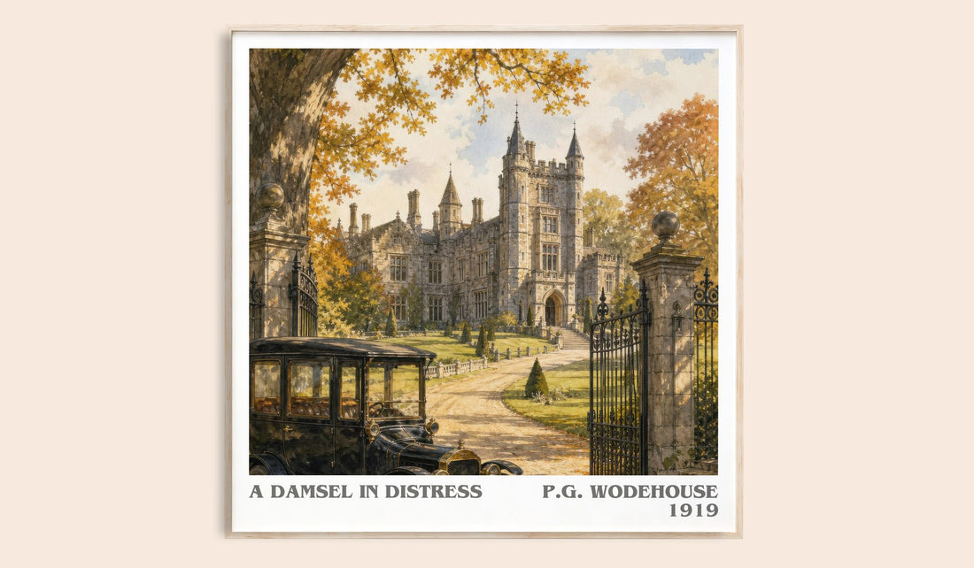 A Damsel in Distress literary book poster by P.G. Wodehouse – framed literary art print