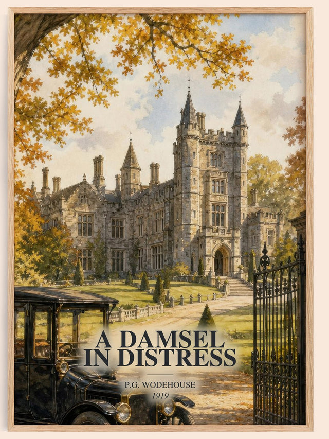 A Damsel in Distress Book Watercolour Illustration by P.G. Wodehouse