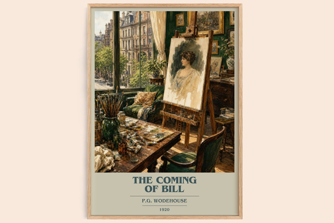 The Coming of Bill book cover book poster by P.G. Wodehouse – framed literary art print