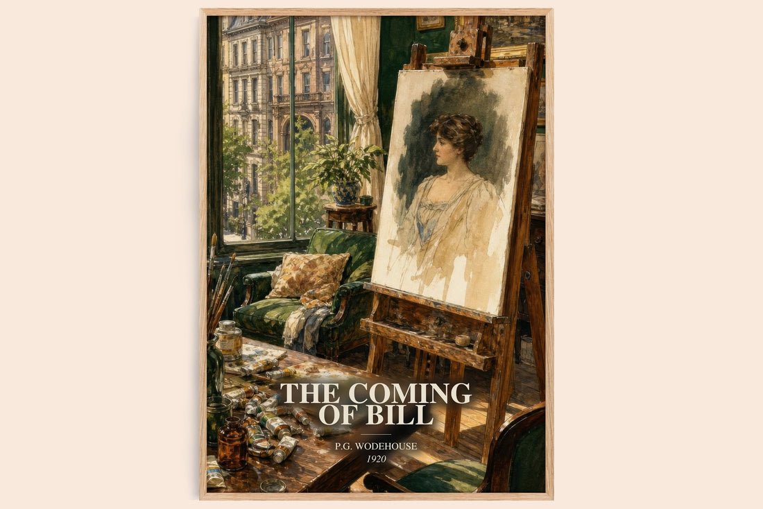 The Coming of Bill watercolour book poster by P.G. Wodehouse – framed literary art print