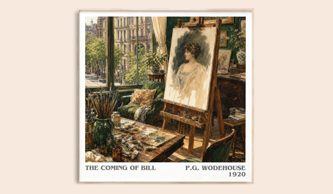 The Coming of Bill literary book poster by P.G. Wodehouse – framed literary art print