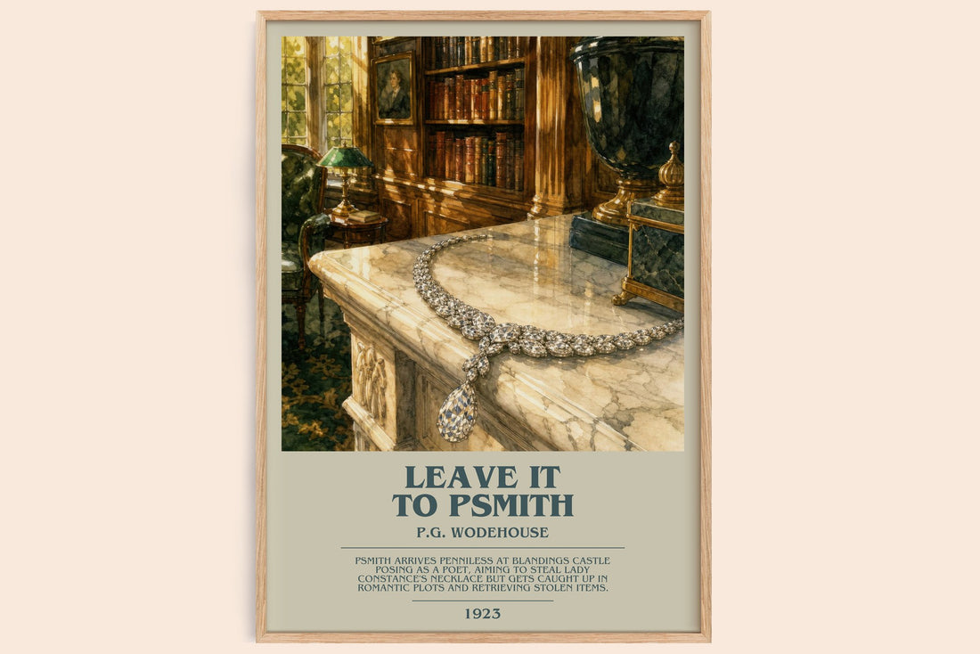 Leave It to Psmith bookish book poster by P.G. Wodehouse – framed literary art print
