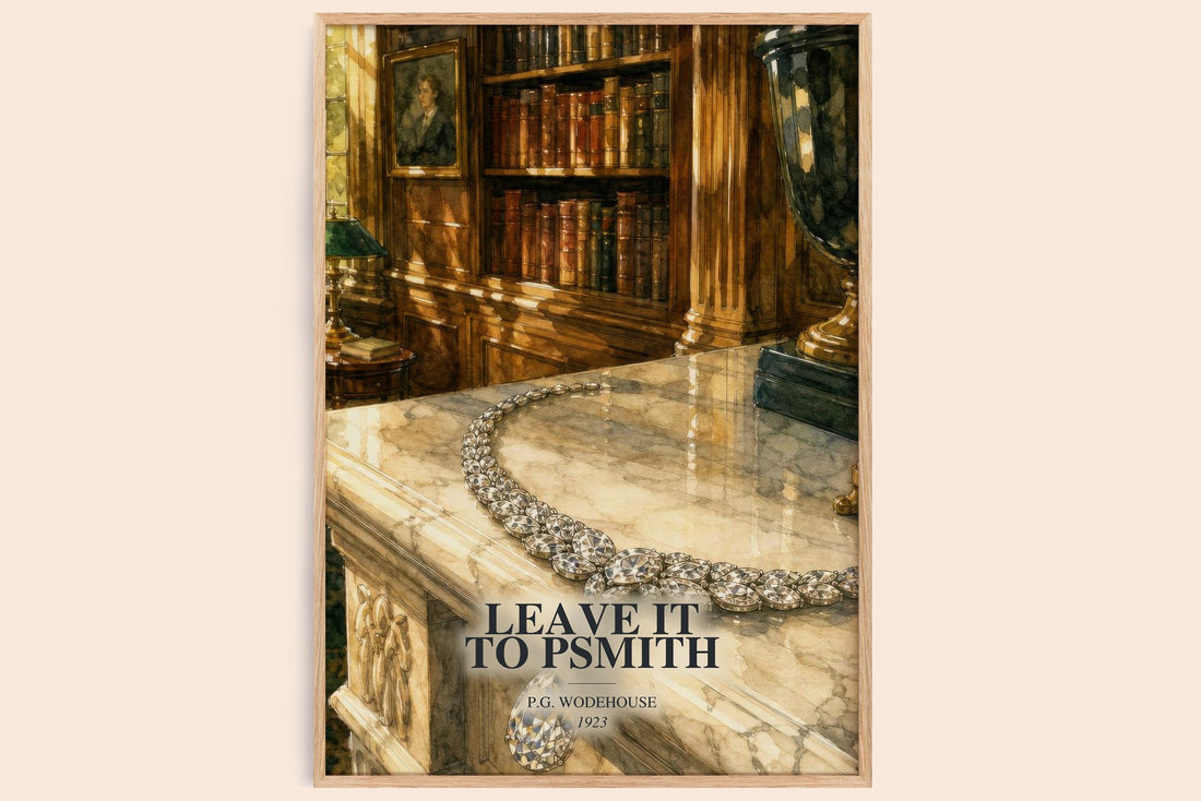 Leave It to Psmith watercolour book poster by P.G. Wodehouse – framed literary art print