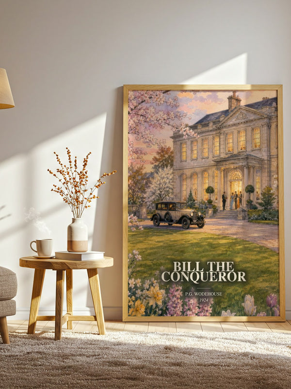 Bill the Conqueror watercolour print in frame leaning in hallway – romance wall art