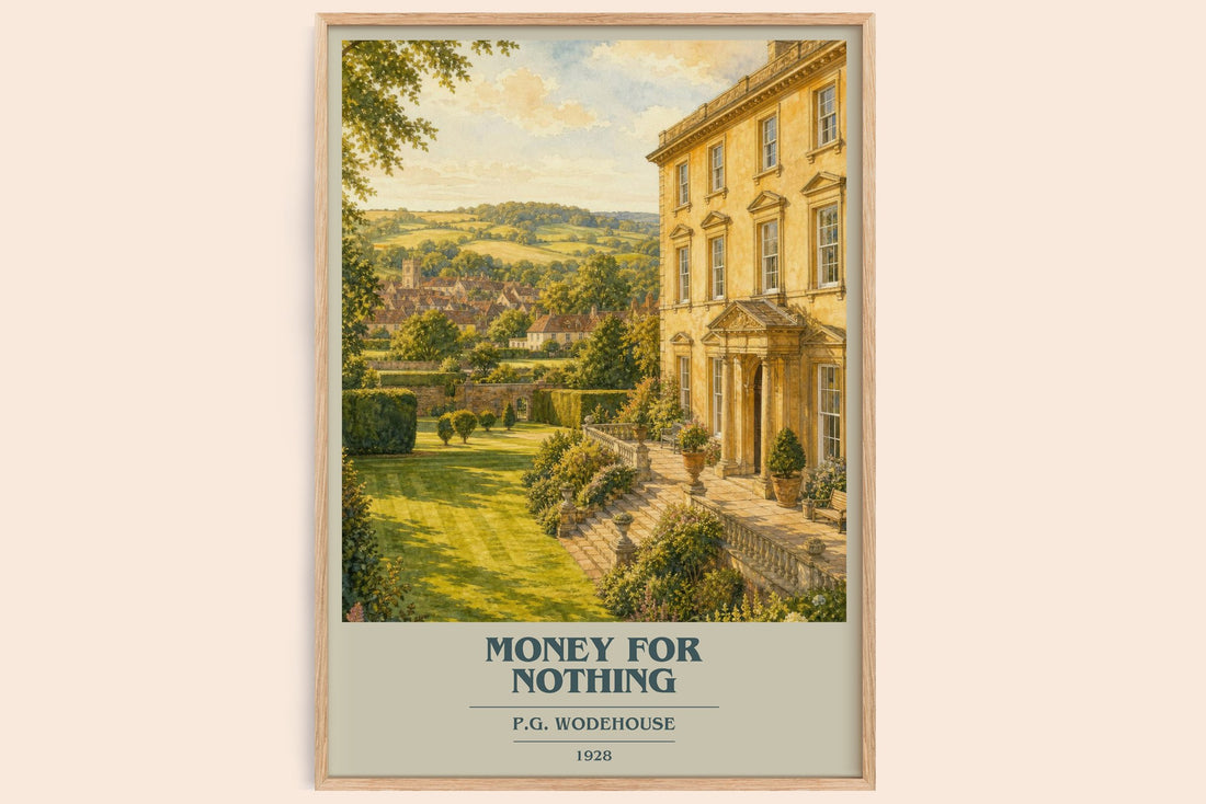 Money for Nothing book cover book poster by P.G. Wodehouse – framed literary art print