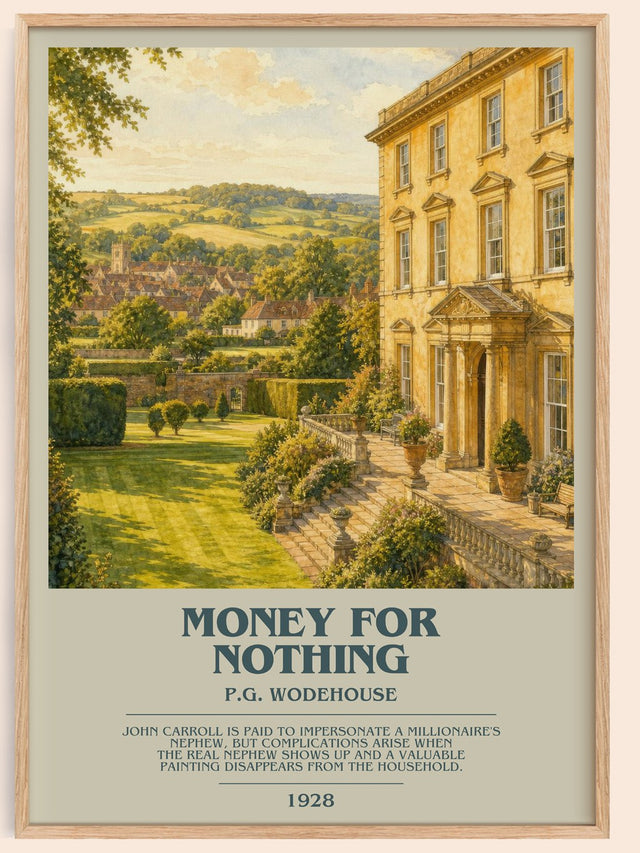 Money for Nothing Bookish Wall Art by P.G. Wodehouse