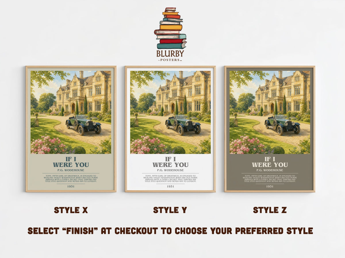 If I Were You bookish print in frame leaning in hallway – satire wall art (mockup)