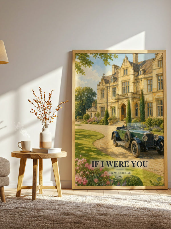 If I Were You watercolour print in frame leaning in hallway – satire wall art