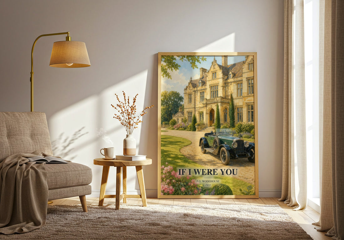If I Were You watercolour print in frame leaning in hallway – satire wall art (mockup)