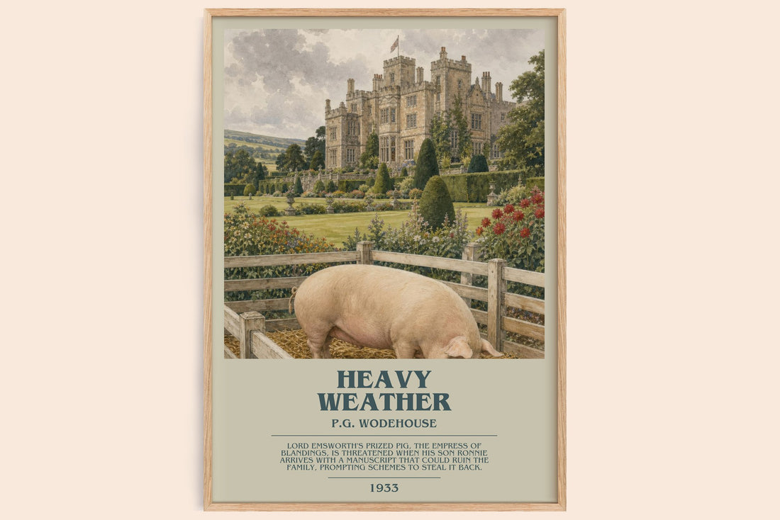 Heavy Weather bookish book poster by P.G. Wodehouse – framed literary art print