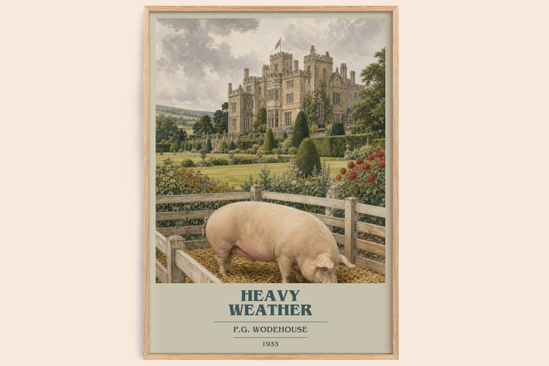 Heavy Weather book cover book poster by P.G. Wodehouse – framed literary art print