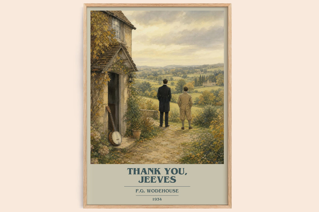 Thank You, Jeeves book cover book poster by P.G. Wodehouse – framed literary art print