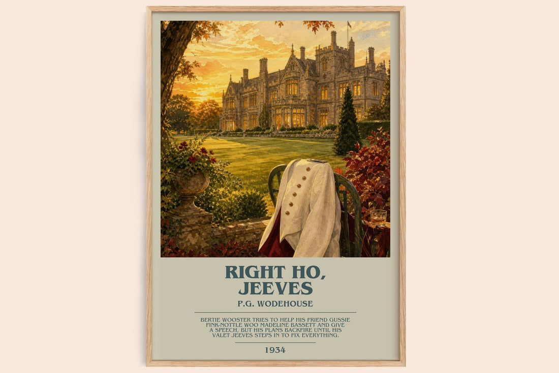 Right Ho, Jeeves bookish book poster by P.G. Wodehouse – framed literary art print